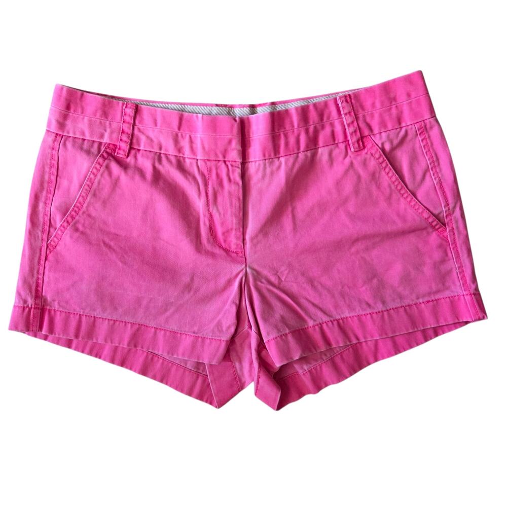 J. Crew Weathered Hot Pink Chino Shorts Sz 6 EUC